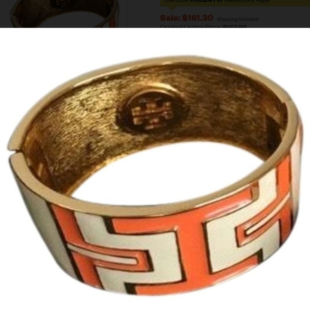 Tory Burch Statement Logo Cuff Bracelet Nwot With… - image 1